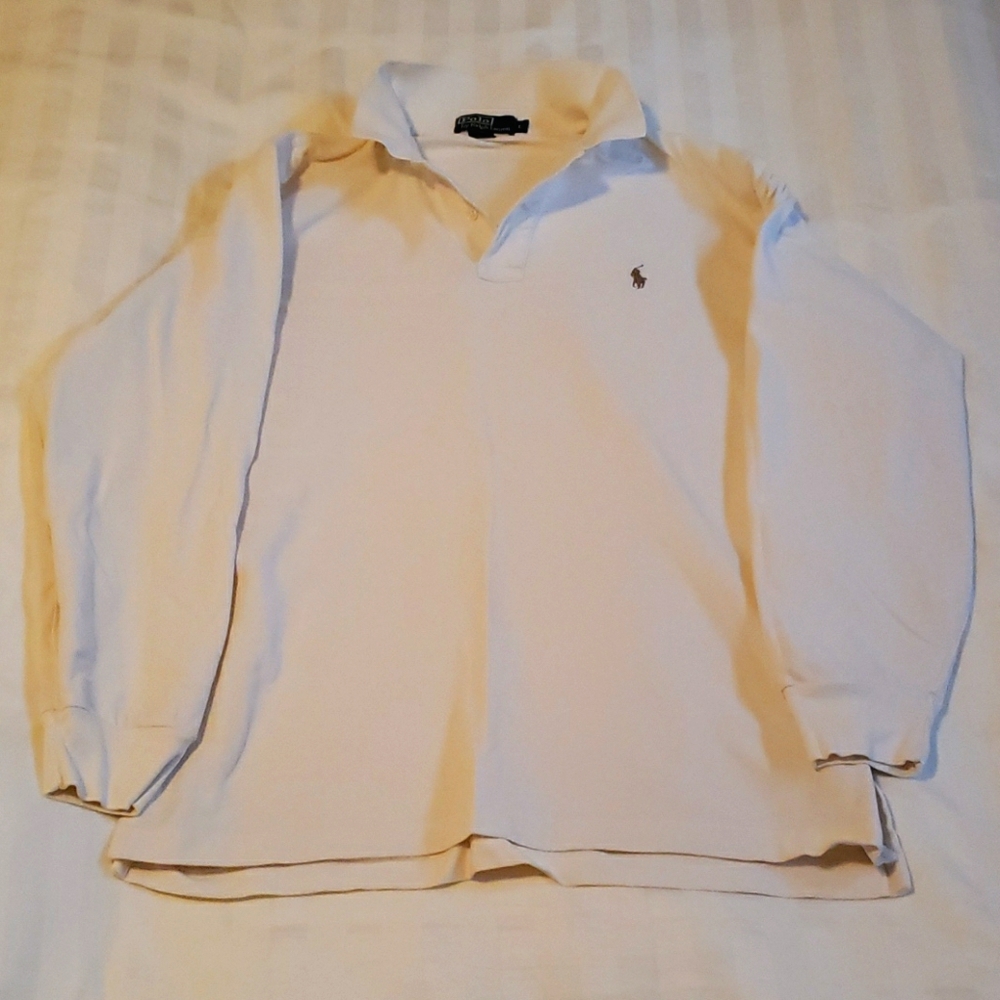 Polo Long Sleeve Classic Fit Cream Copper Horse